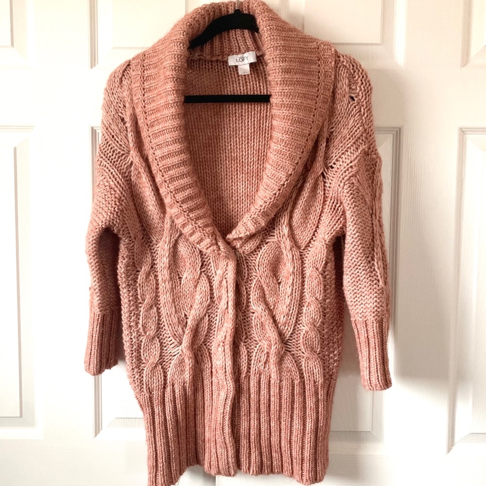 Ann Taylor loft women’s sweater pink wool blend S